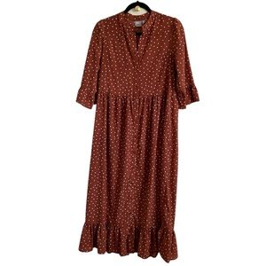 asos Rust & White Polka Dot Dress | Sz 6